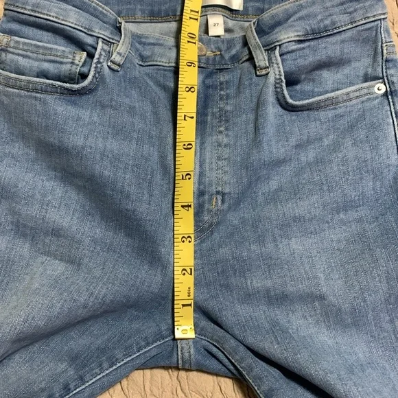 FRAME Women’s Le Crop Mini Boot Classic Blue Denim Jeans Western Boho Festival - Picture 8 of 11